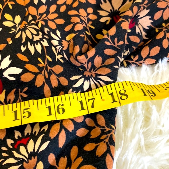 LANDS’ END Size 12P Stretchy Sheath Dress BROWN BLACK CREAM FLORAL EUC - Picture 10 of 13